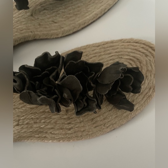 Nara Paola Land Asfalto Black Flower Woven Sandal Women’s 7.5M - Picture 5 of 8